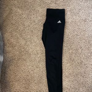Adidas leggings. Size women’s small. Black with white adidas logo . Mid rise